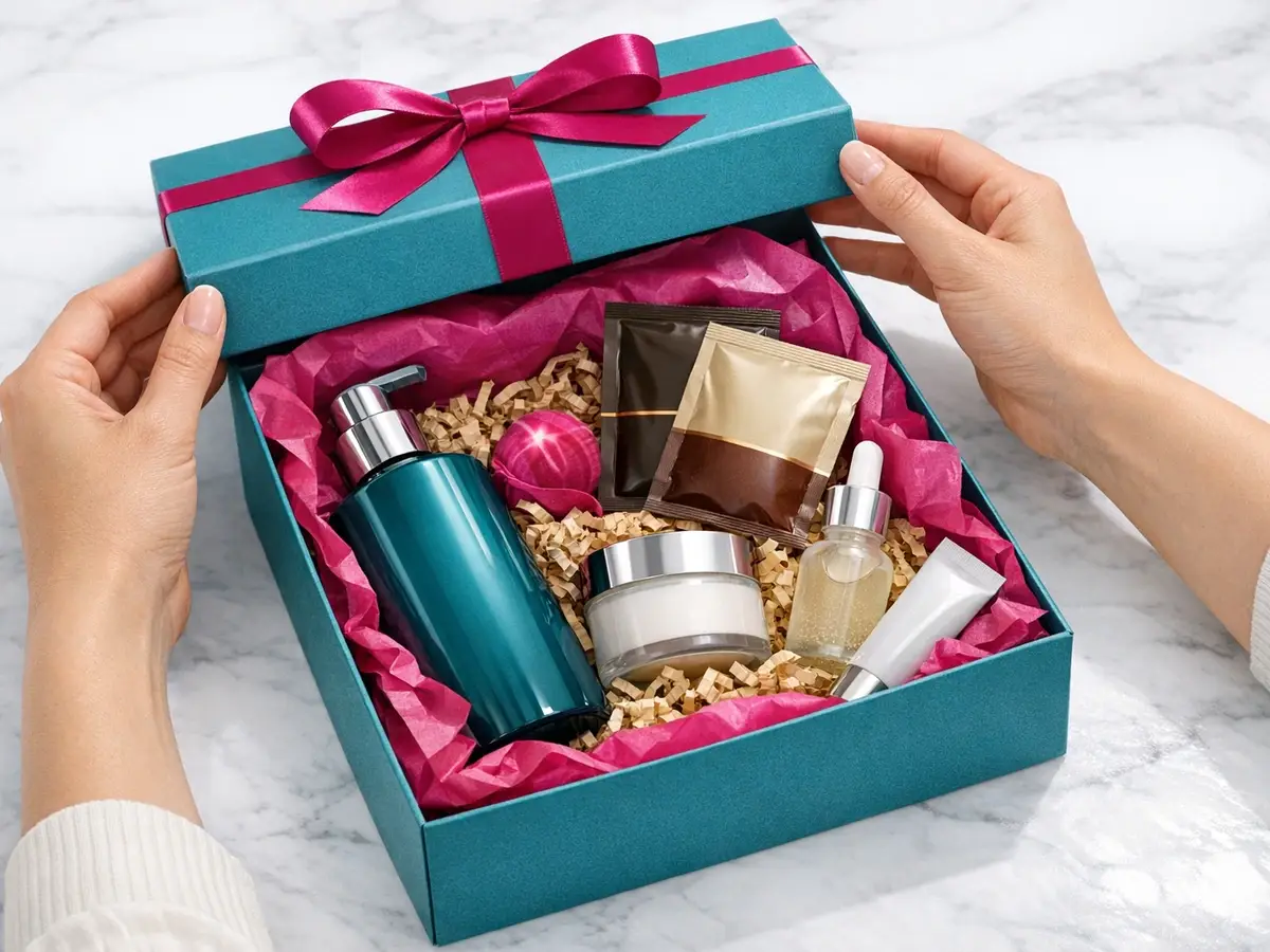 Branded Buzz-Kit unboxing with products arranged inside