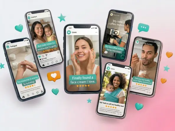Real people sharing brand products on social media
